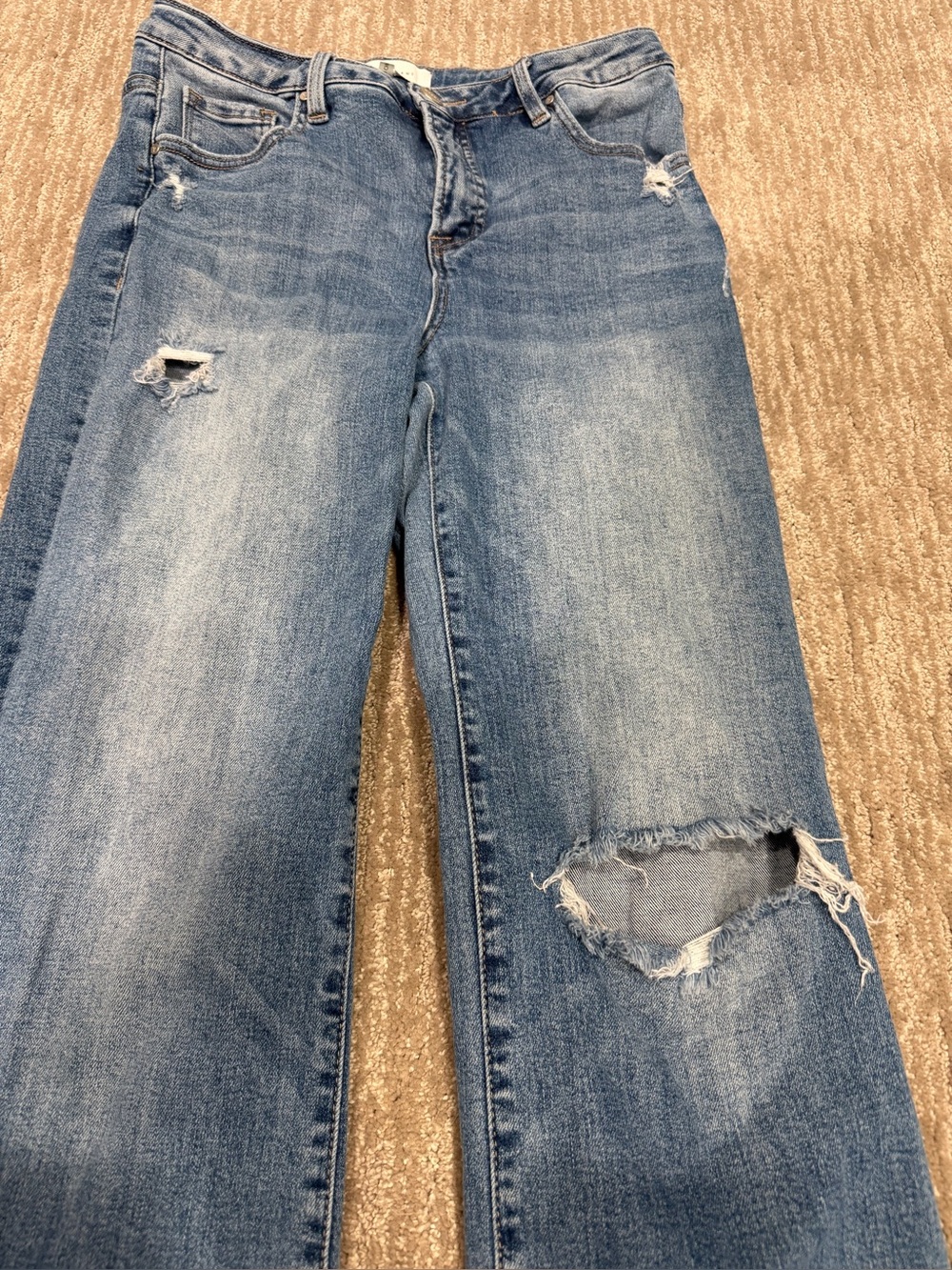 Risen Distressed High-Rise Straight-Leg Women’s Jeans 9/29 - Picture 2 of 6